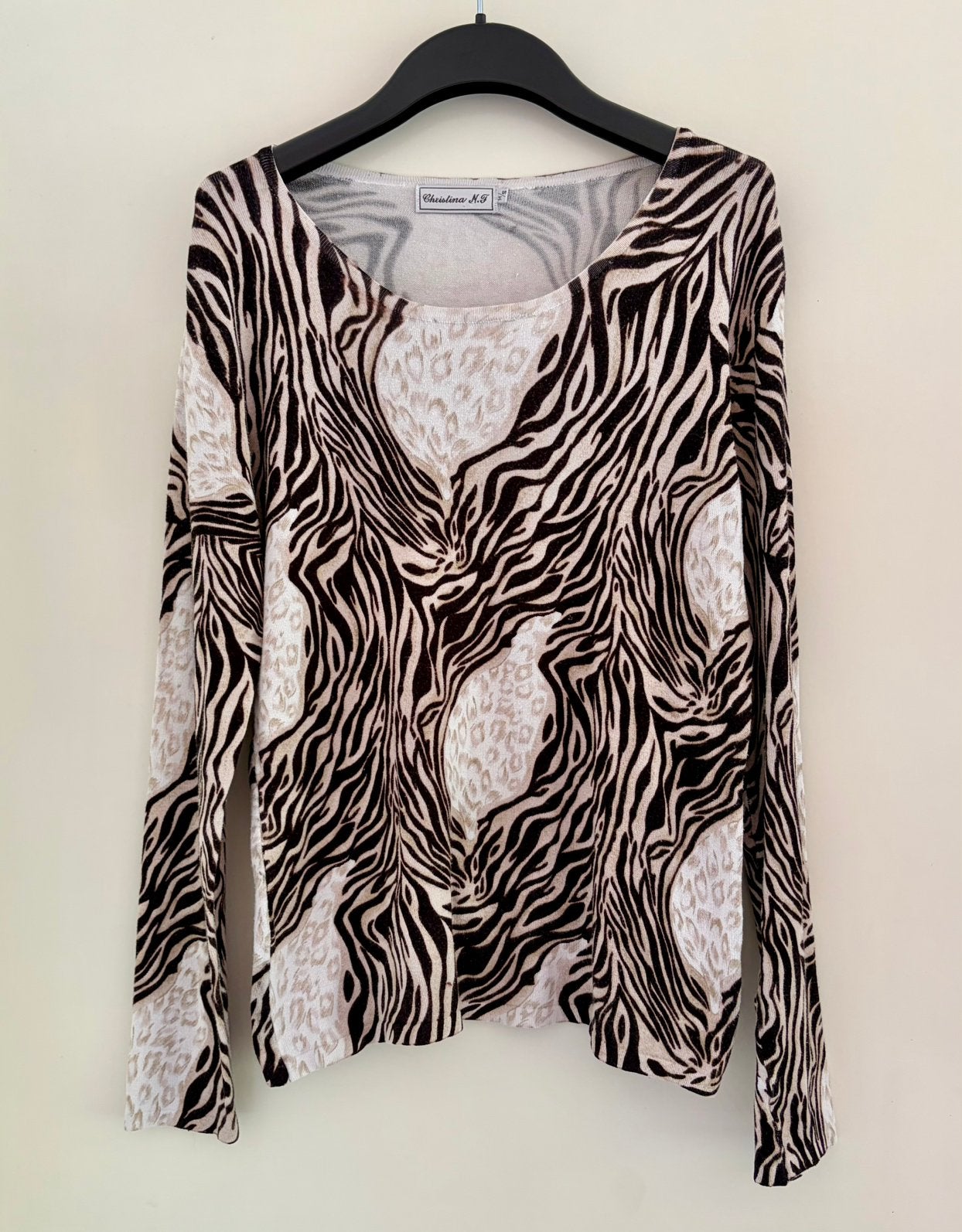 Mooi dun truitje, S/M, Christina N.F, Maat 38/40 (M), Beige, Ophalen of Verzenden, Zo goed als nieuw