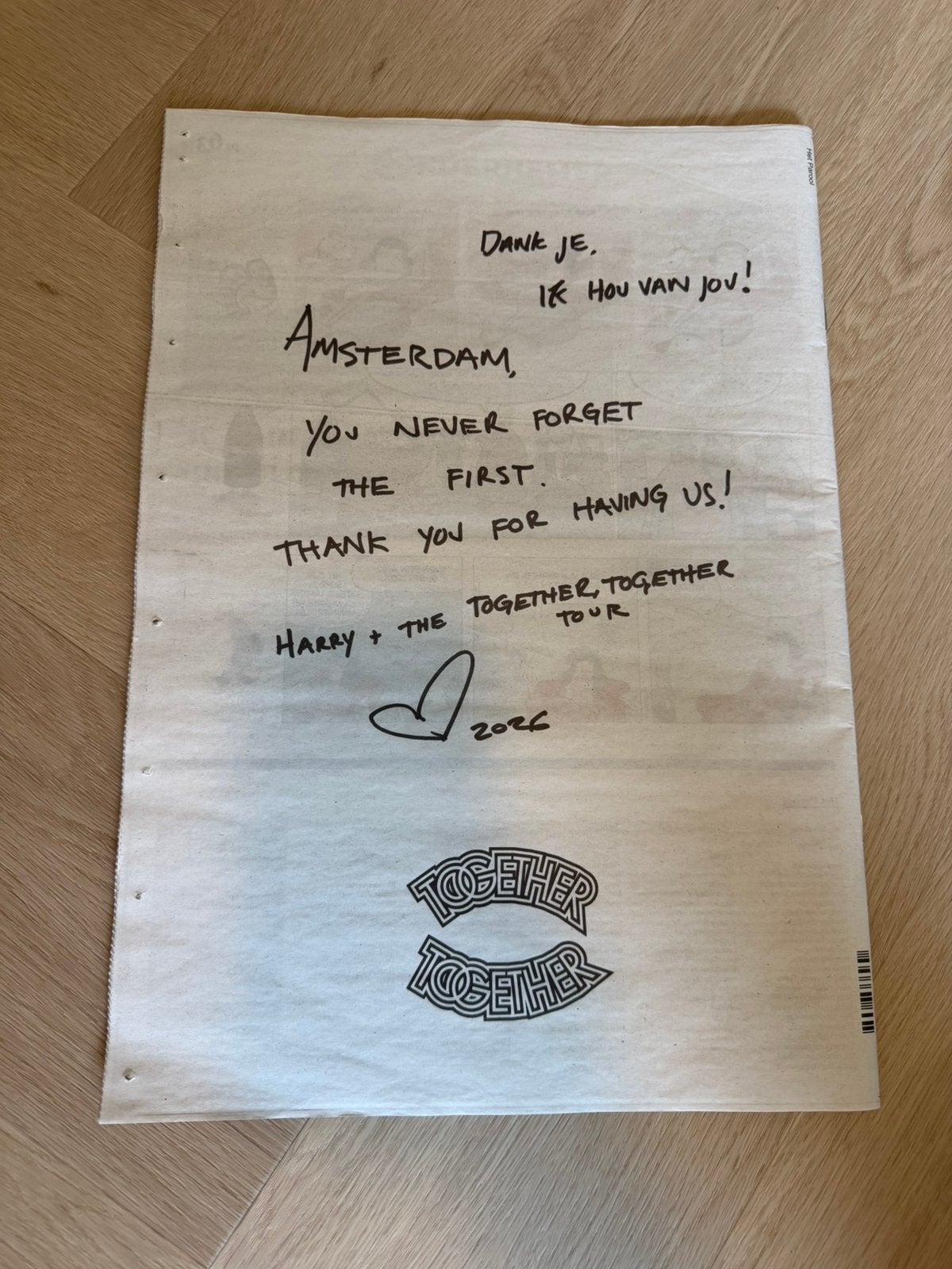 Harry Styles Parool, Ophalen of Verzenden, Nieuw, Krant