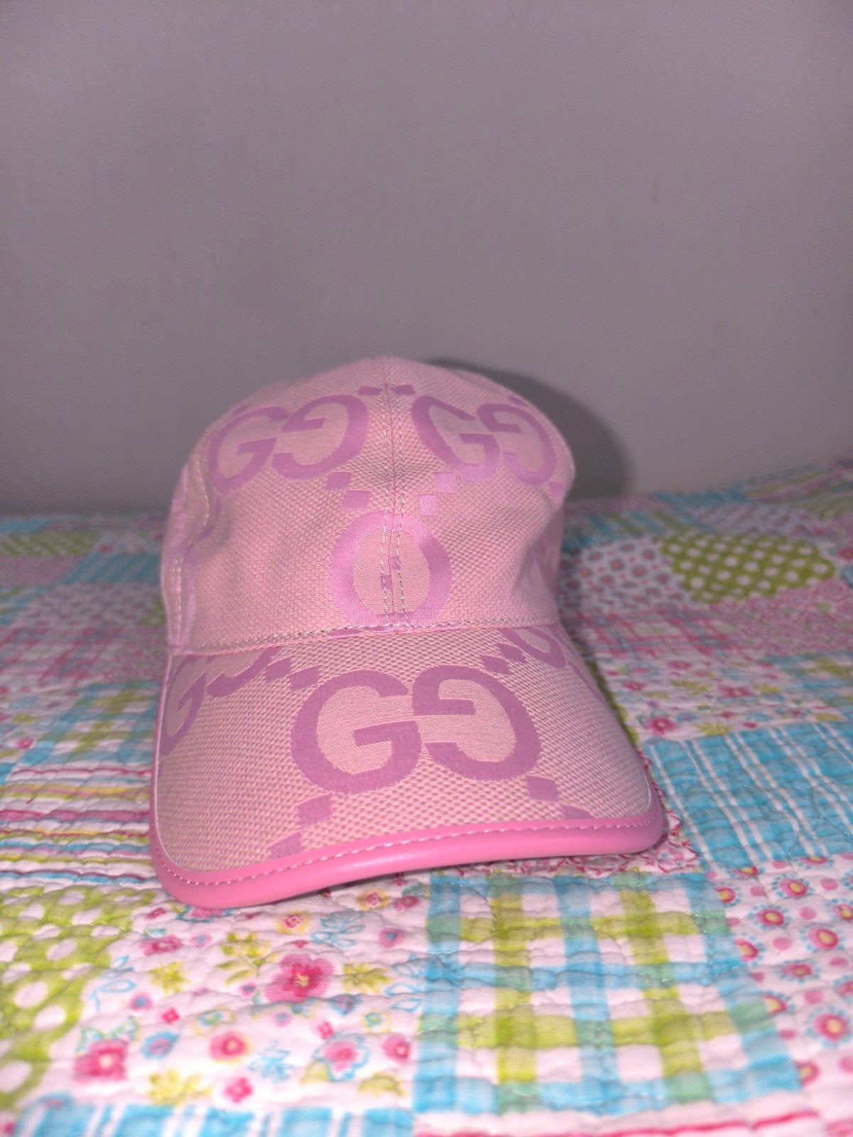Roze pet met GG patroon (Imitatie) - Maat M, Kleding | Heren, Hoeden en Petten, Ophalen of Verzenden, Zo goed als nieuw, Pet