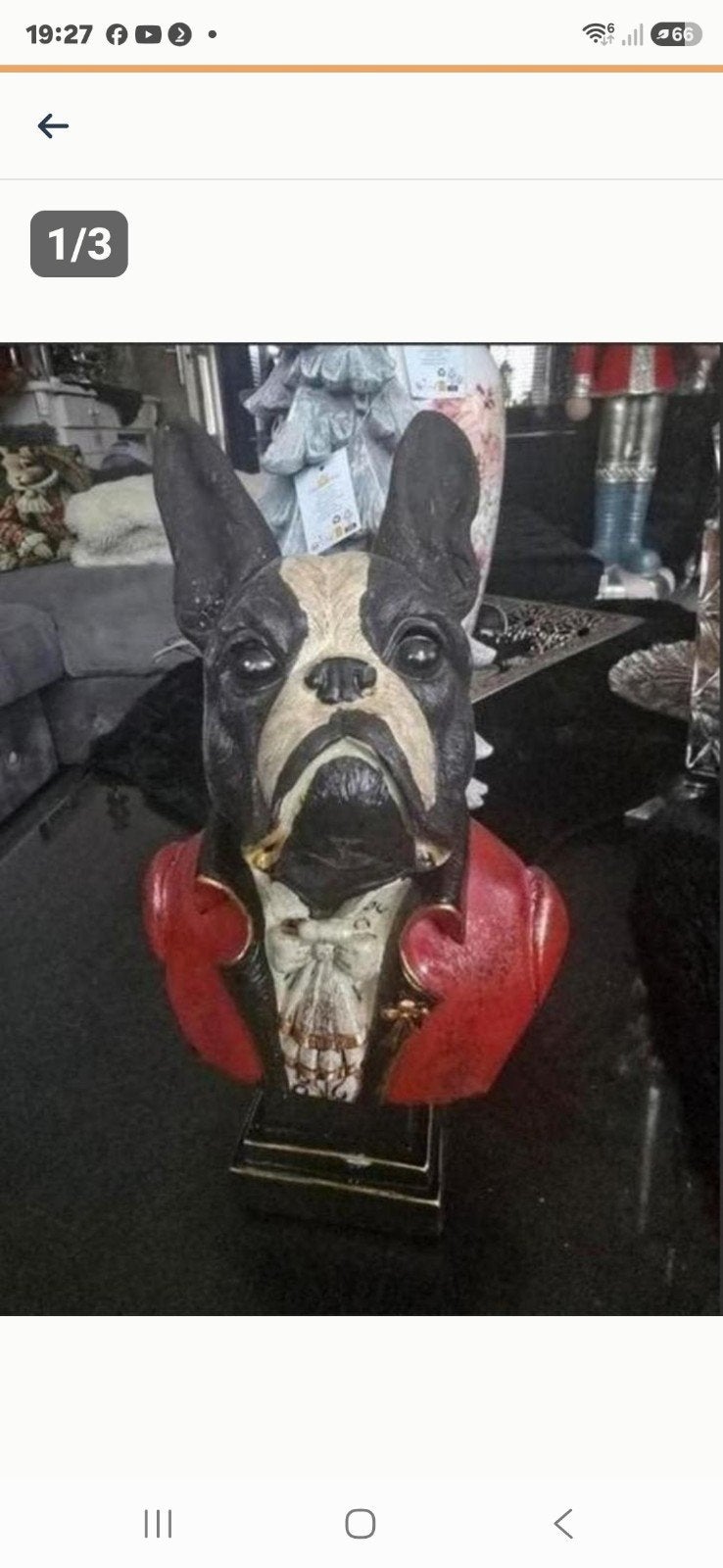Unieke en decoratieve buste van een Franse Bulldog, Ophalen of Verzenden, Nieuw, Dier
