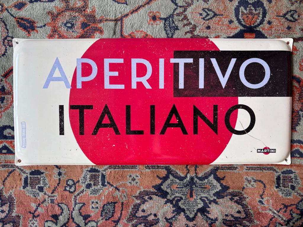 Martini reclamebord 'Aperitivo Italiano’, Ophalen of Verzenden, Gebruikt, Reclamebord