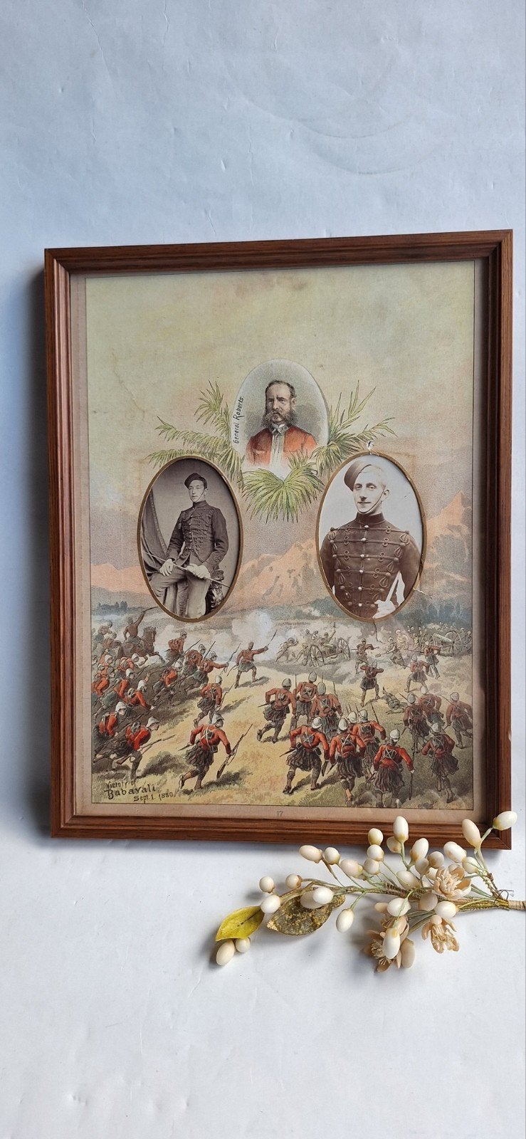 Historische prent: Overwinning van Babavali, 1880, Ophalen of Verzenden, Prent, Ingelijst