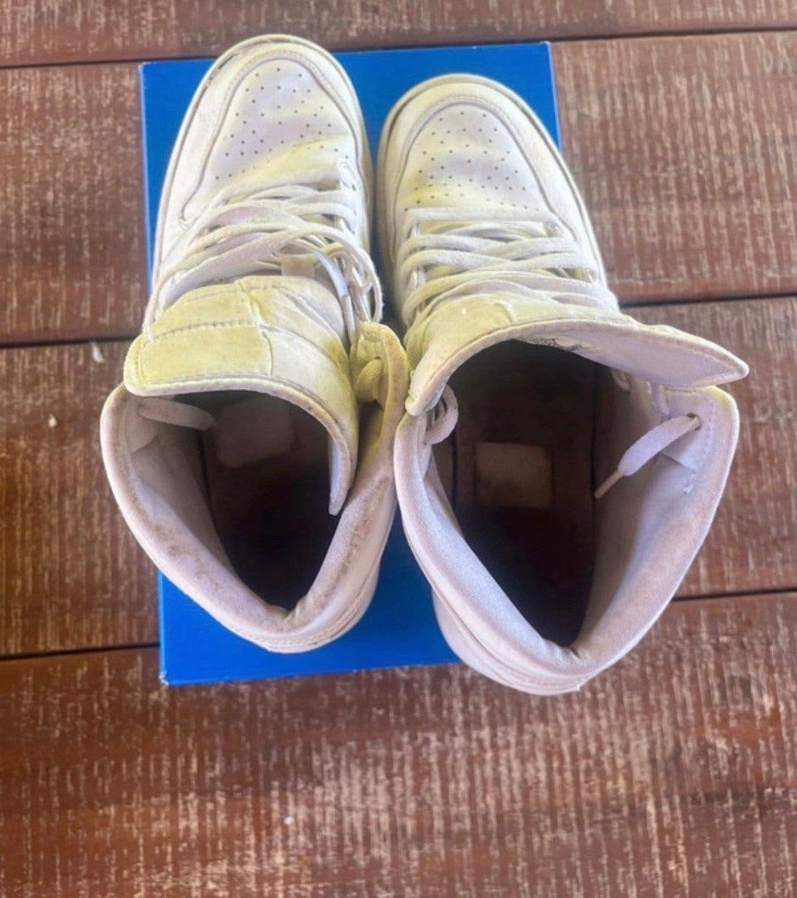 Nike Air Jordan 1 Mid Wit - Maat 45, Ophalen of Verzenden, Gedragen, Wit, Sneakers of Gympen
