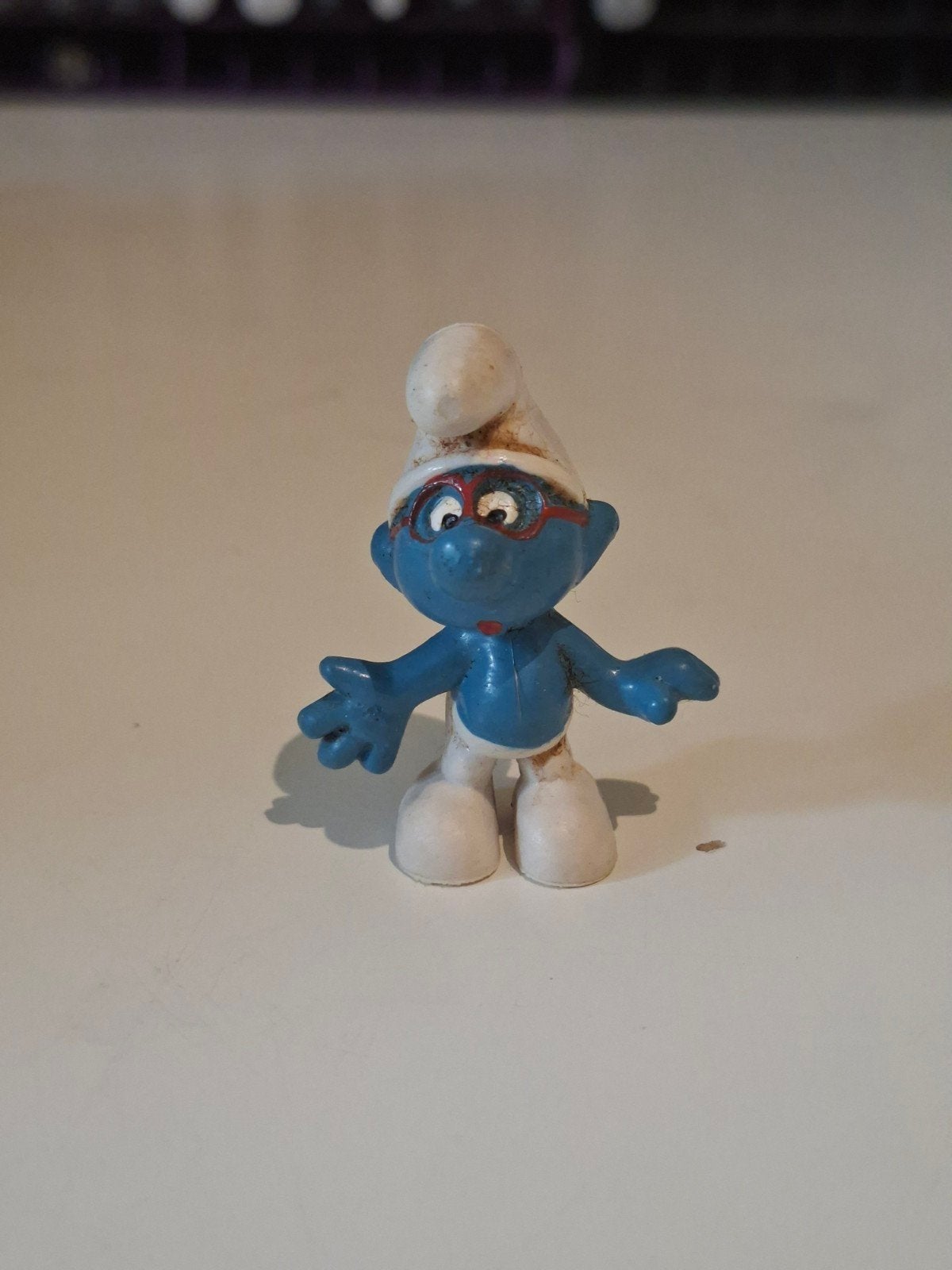 Brilsmurf Schleich - Vintage Smurfen Figuur, Verzamelen, Smurfen, Ophalen of Verzenden, Zo goed als nieuw, Verschillende Smurfen