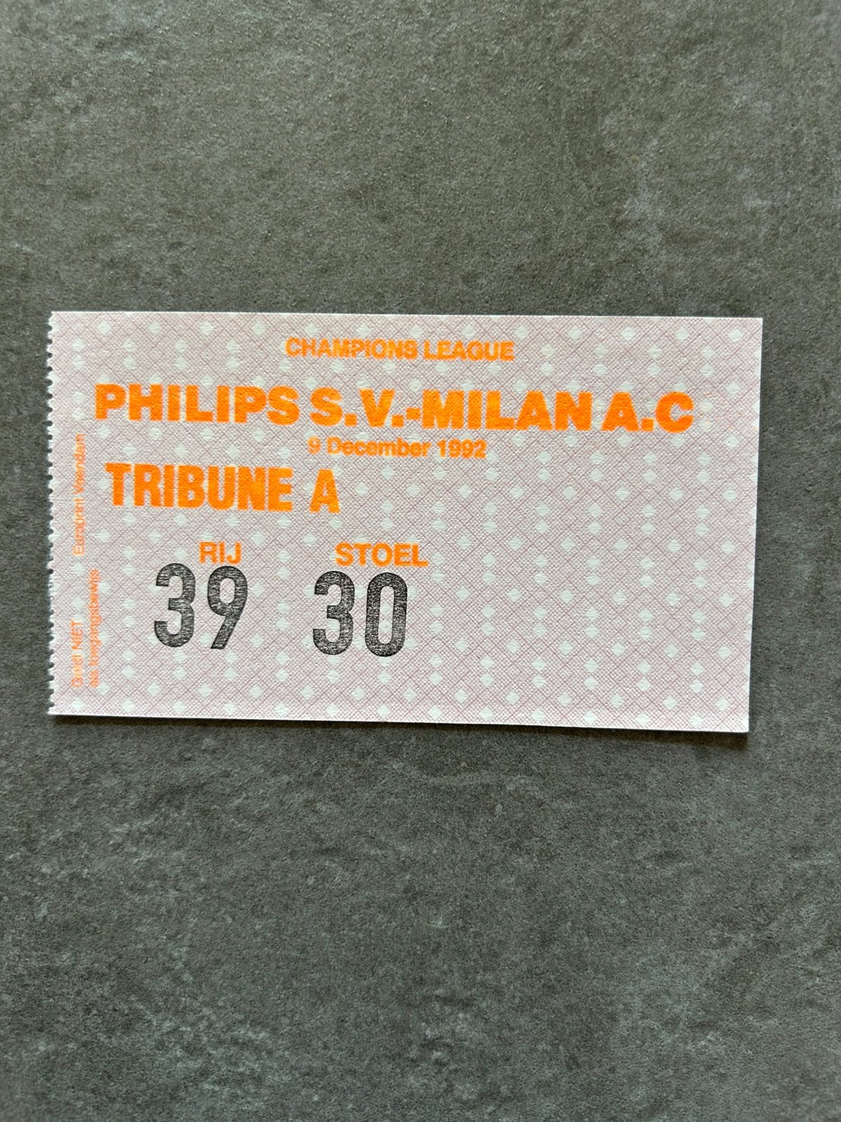 PSV - AC MILAN ticket, Ophalen of Verzenden, PSV, Overige typen