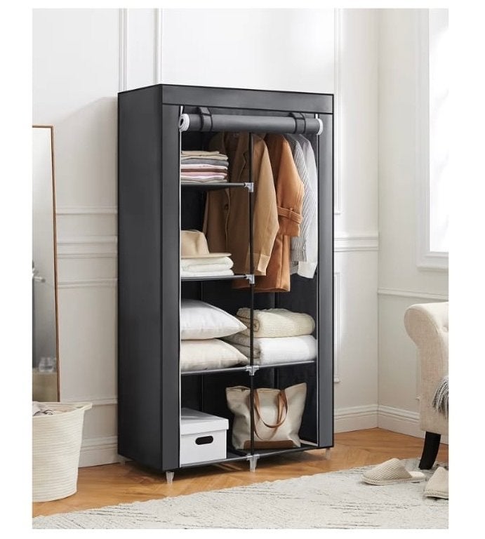Songmics Kledingkast Stoffen Kast met Hangruimte en Planken, Songmics, Nieuw, Ophalen of Verzenden, Songmics