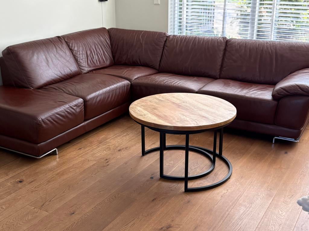 Lederen hoek bankstel, in zeer goede staat, Ophalen, Gebruikt, Leer