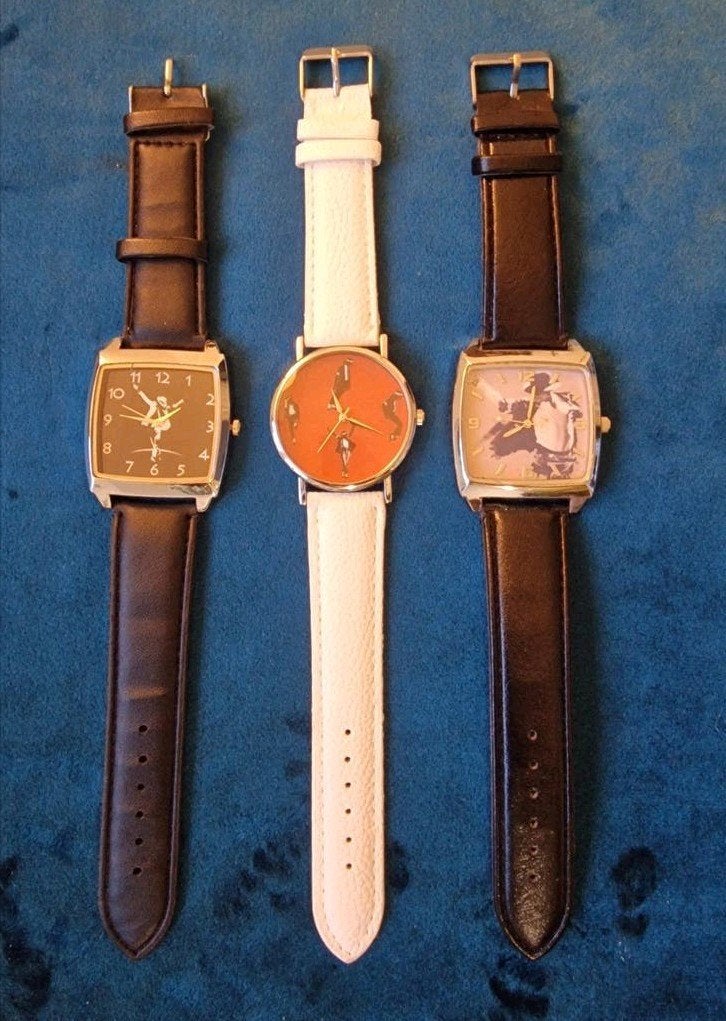 Michael Jackson silhouet horloges - Set  3 unieke horloge, Verzenden