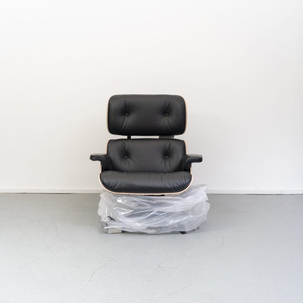 Vitra Lounge Chair Nero Leer/Palissander, Niet ingevuld, Nieuw, Niet ingevuld, Niet ingevuld