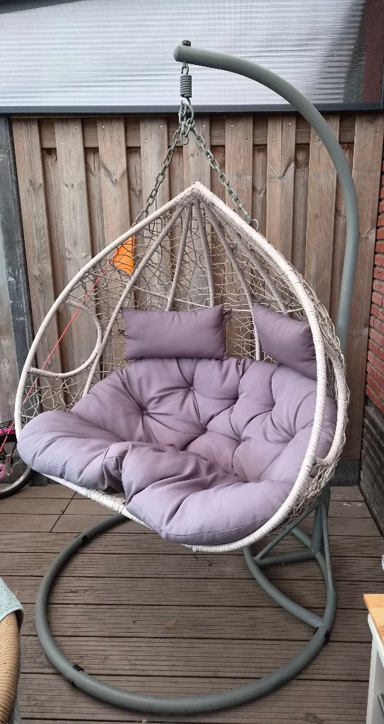 Hangstoel voor 2 personen max. 300 kg, Tuin en Terras, Tuinstoelen, Ophalen, Gebruikt, Metaal