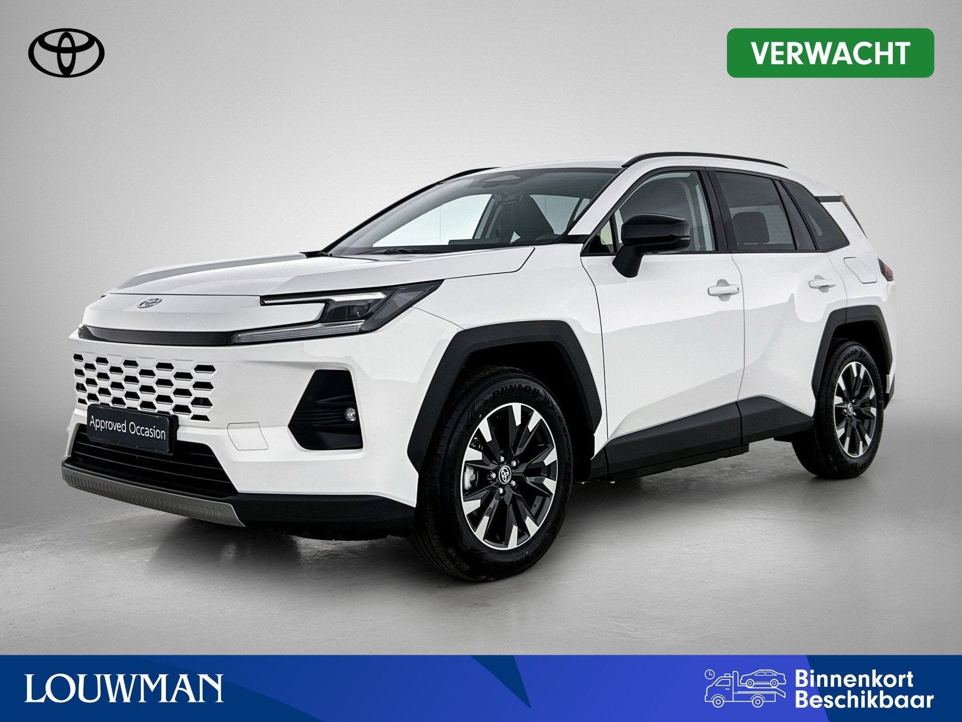 Toyota RAV4 2.5 Plug-in Hybrid 270 Dynamic | Nieuw model 202, Auto's, Stof, Gebruikt, 4 cilinders, Wit