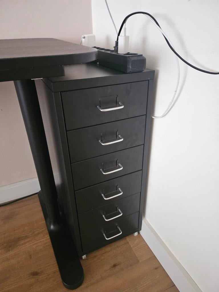 IKEA Helmer Ladekast op wieltjes, zwart, Huis en Inrichting, Kasten | Ladekasten, Ophalen, Minder dan 50 cm, Gebruikt, Modern, functioneel
