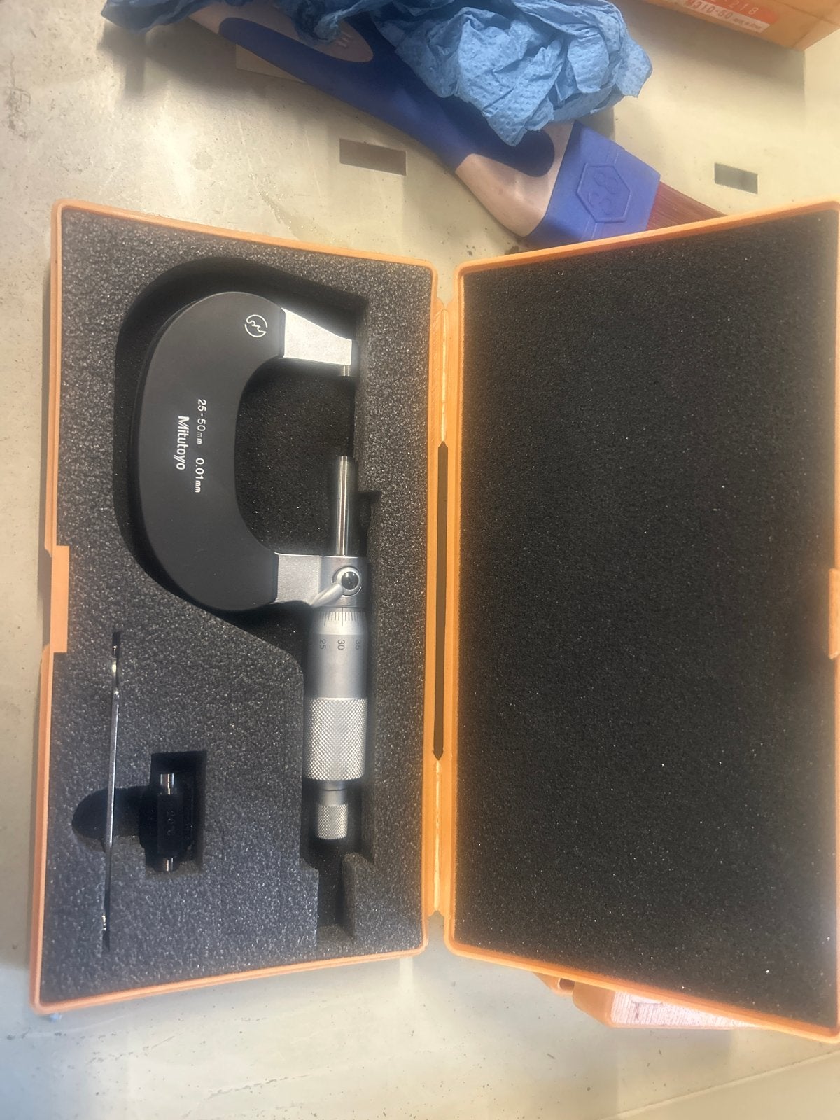 Mitutoyo Micrometer 25-50mm 0.01mm - Nauwkeurig Meetgereedsc, Ophalen of Verzenden, Zo goed als nieuw