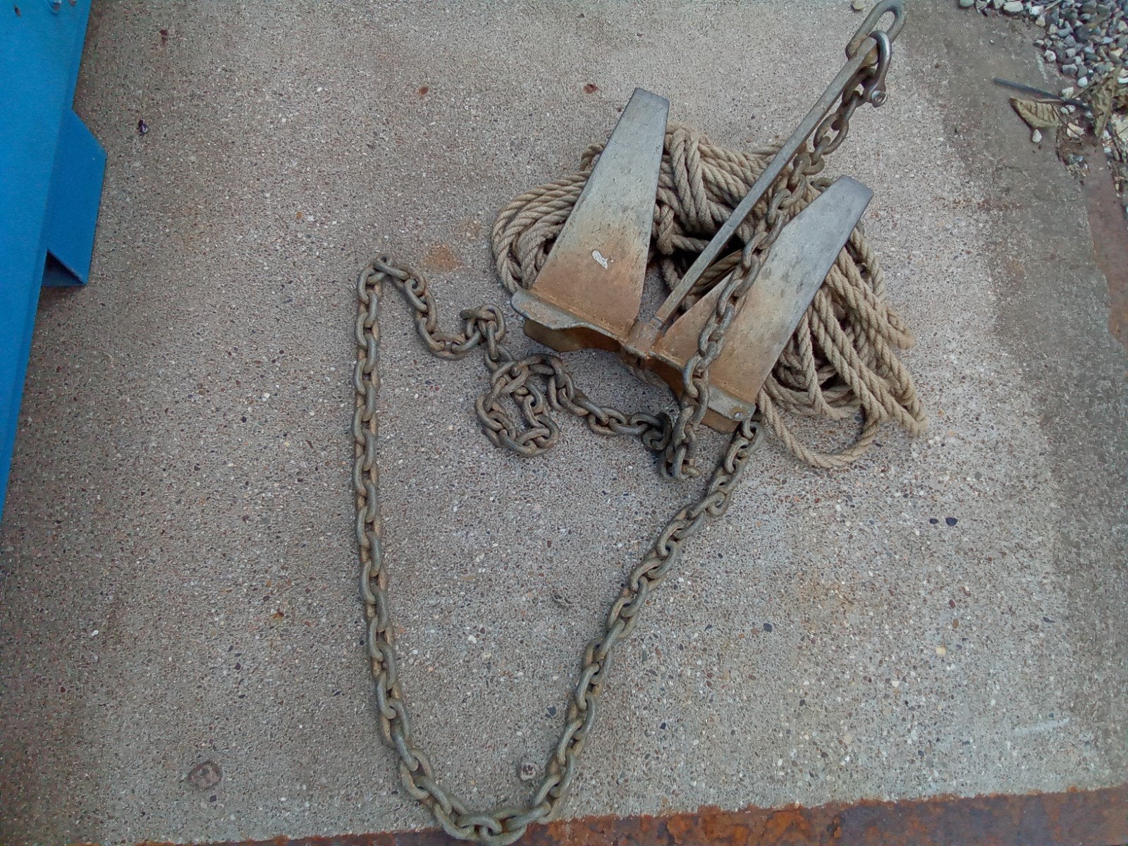 Anker met ketting en touw, Ophalen