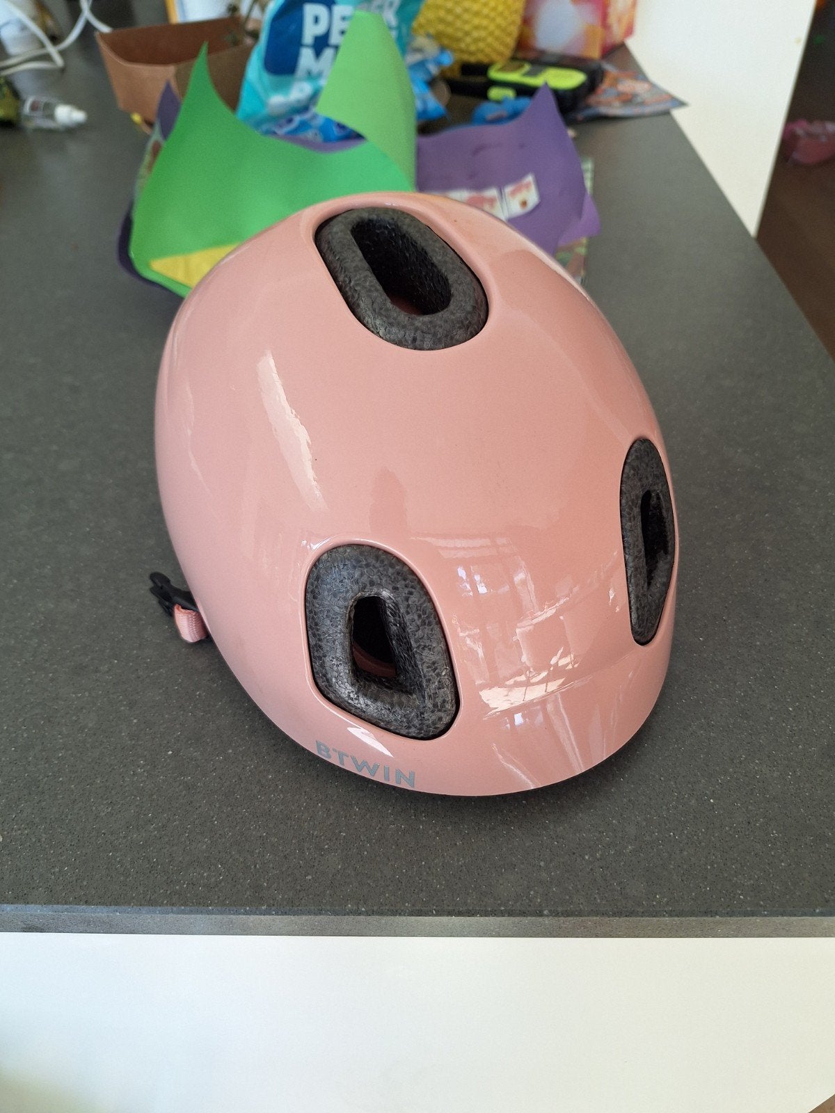 B'Twin Fietshelm Roze XXS (44-49 cm) - Kinderhelm, Meisje, Zo goed als nieuw, B'Twin, Ophalen
