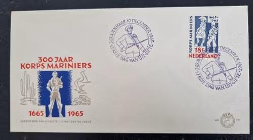 Nederland 1965 - FDC 77 - 300 jaar Korps Mariniers  -ab, Postzegels en Munten, Verzenden, Na 1940