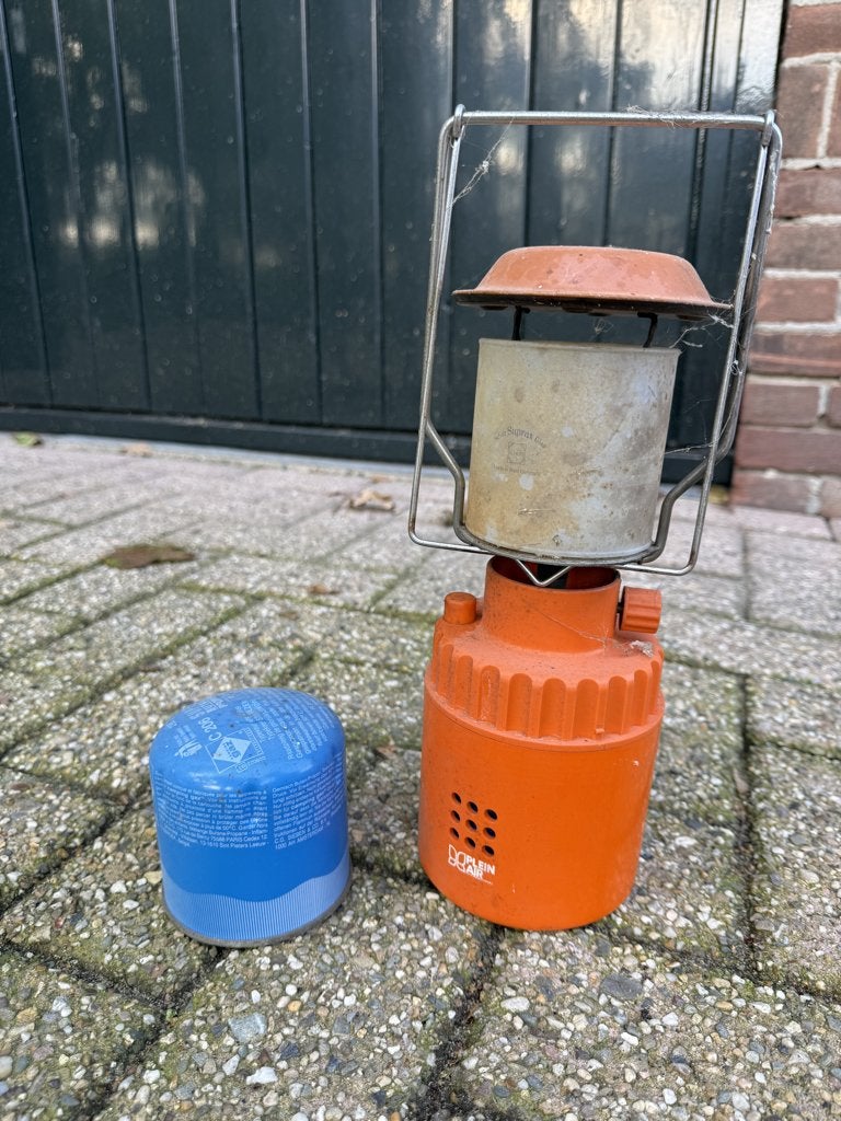 Campingaz Lumogaz C206 gaslamp met gasfles, Ophalen, Gebruikt