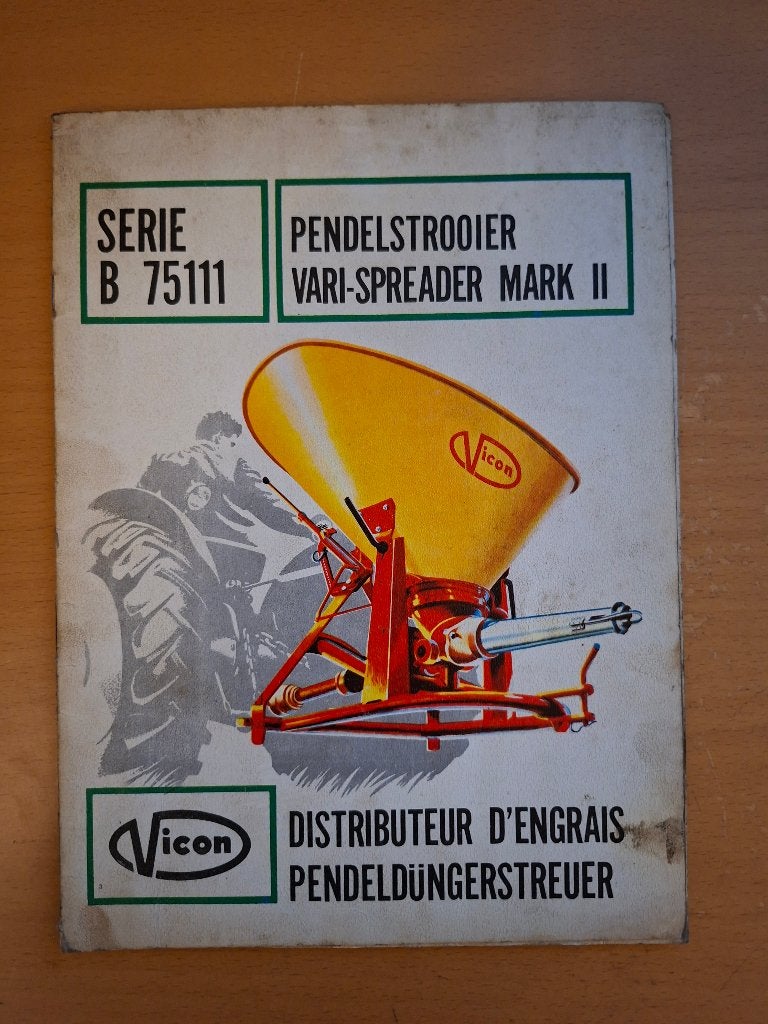 Onderdelenboek Vicon pendelstrooier Vari spreader mark II, Ophalen of Verzenden, Gelezen, Tractor en Landbouw