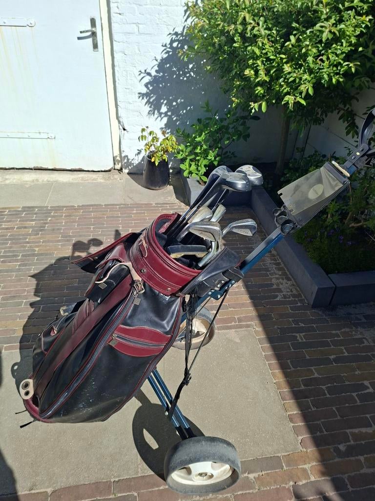 Golfset met tas en trolley - linkshandig, Sport en Fitness, Golf, Ophalen, Gebruikt, Set