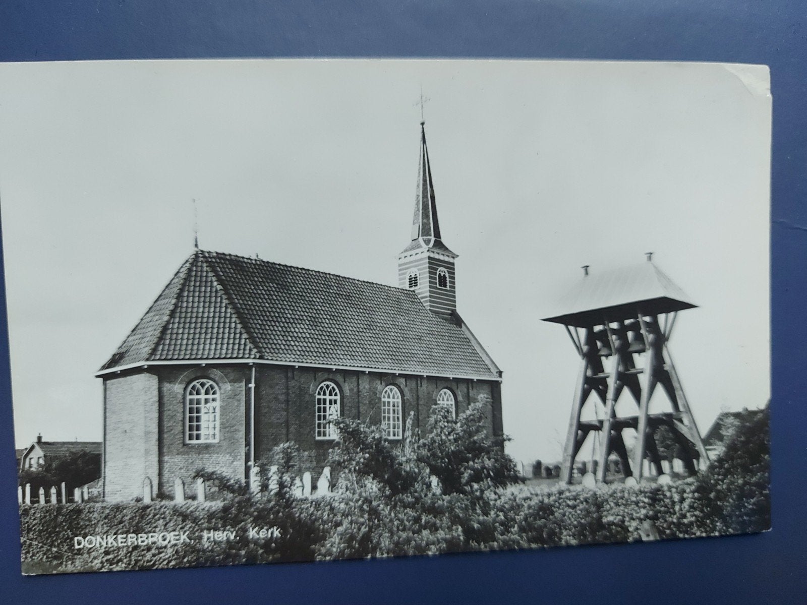 Oude ansichtkaart Donkerbroek Herv. Kerk, Verzamelen, Ophalen of Verzenden, Voor 1920, Gelopen, Friesland