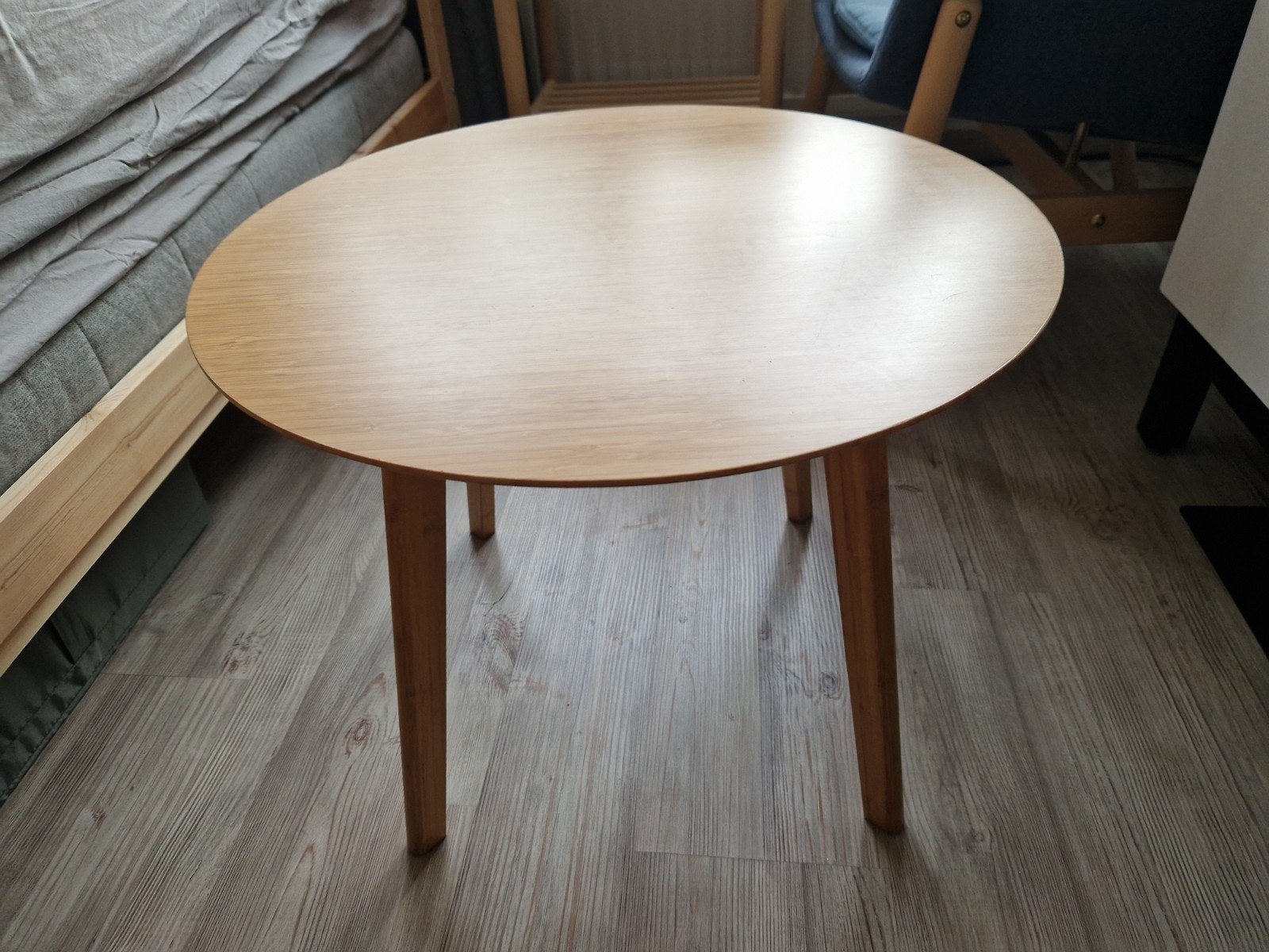 Bamboe bijzettafels/salontafels 2x, Ophalen, Overige materialen, Minder dan 50 cm, Gebruikt