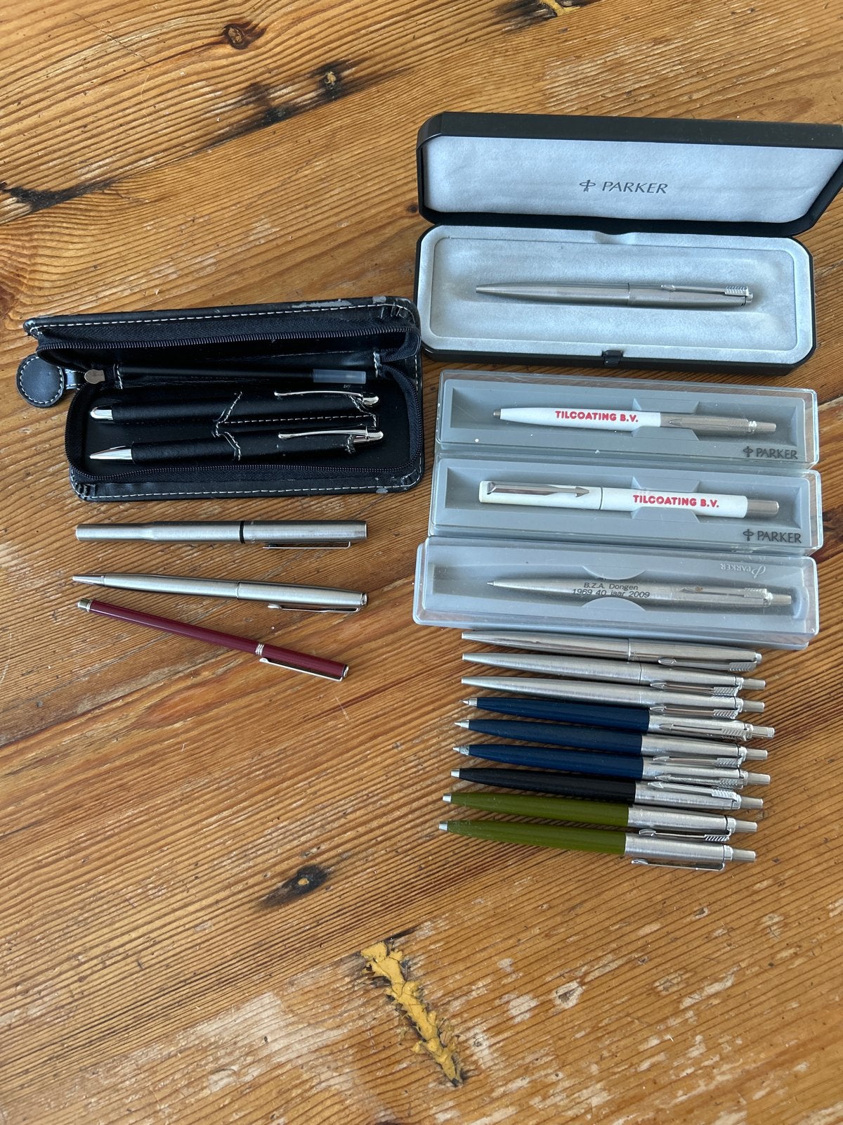 Diverse Parker Pennen 13 stuks div. Balpennen 5 st, Pennenset, Gebruikt, Parker, Met doosje