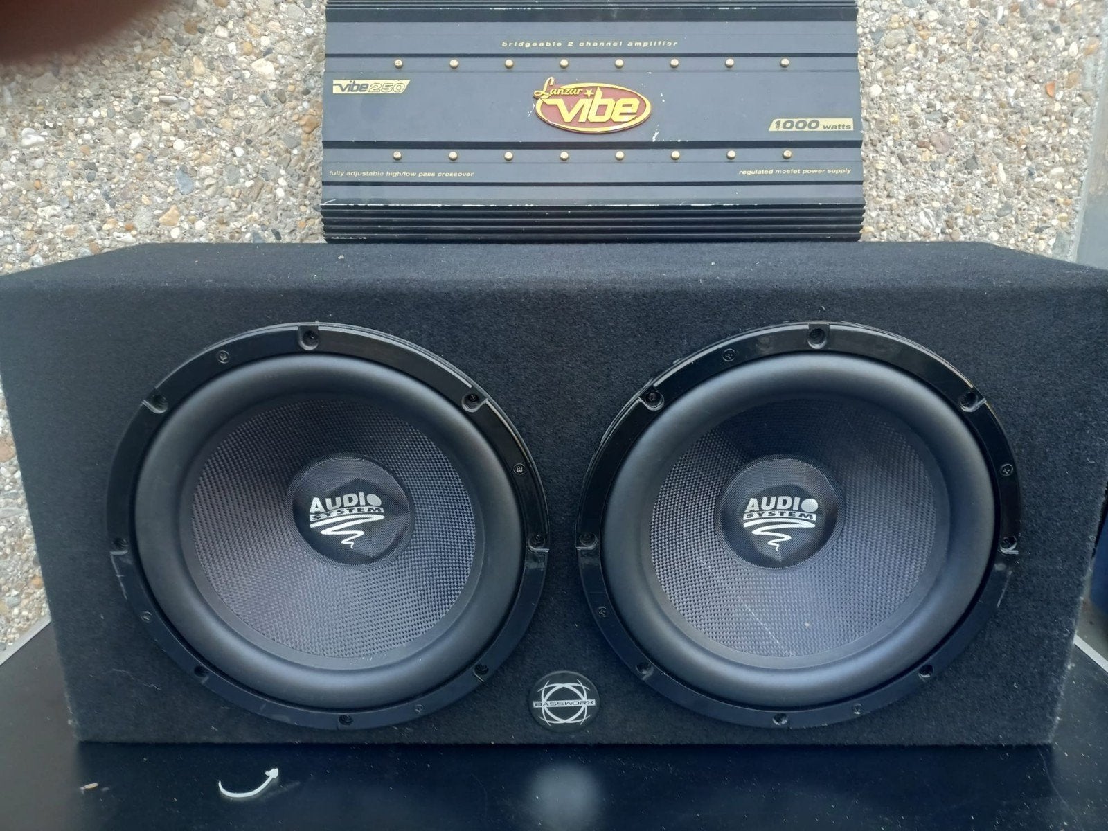 1000w versterker 1300w subwoofer  kabelset compleet set, Ophalen