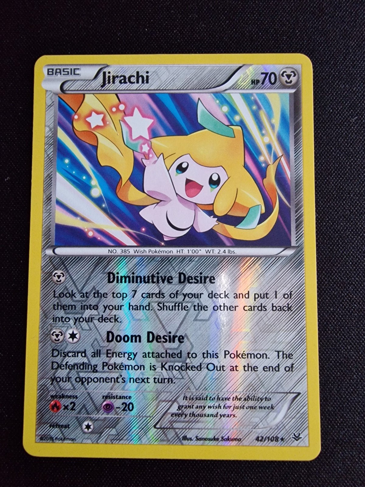 Pokémon Jirachi Reverse Holo 42/108, Ophalen of Verzenden, Zo goed als nieuw