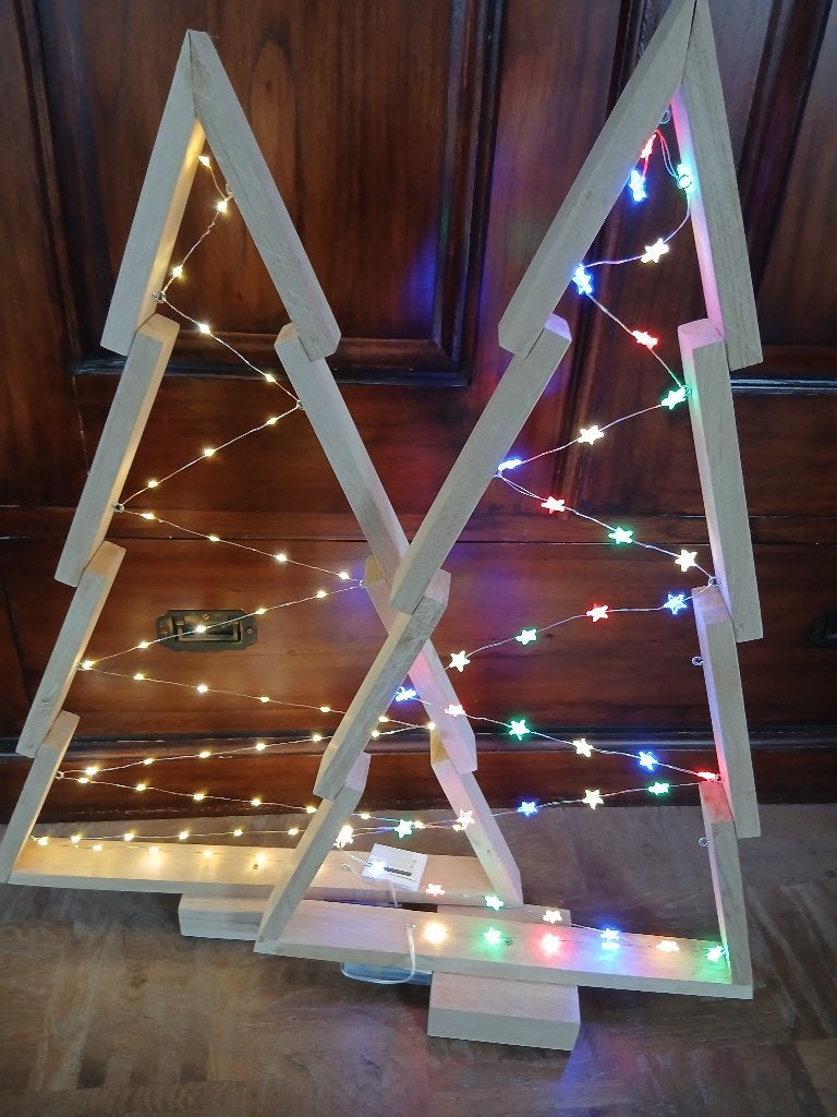 Houten kerstboom met LED verlichting, Ophalen of Verzenden, Nieuw