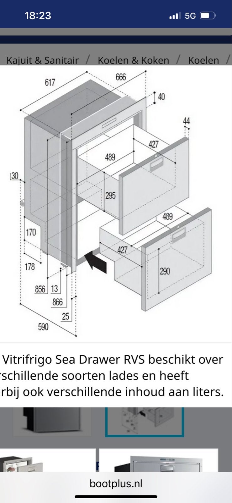 Nieuwe Vitrifrigo compressor koellade/vriezer RVS 144L, Ophalen of Verzenden, Nieuw