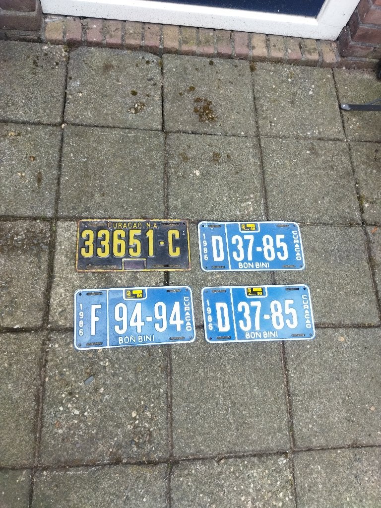Oude kentekenplaten bon-bini, Verzamelen, Ophalen, Gebruikt, Auto's