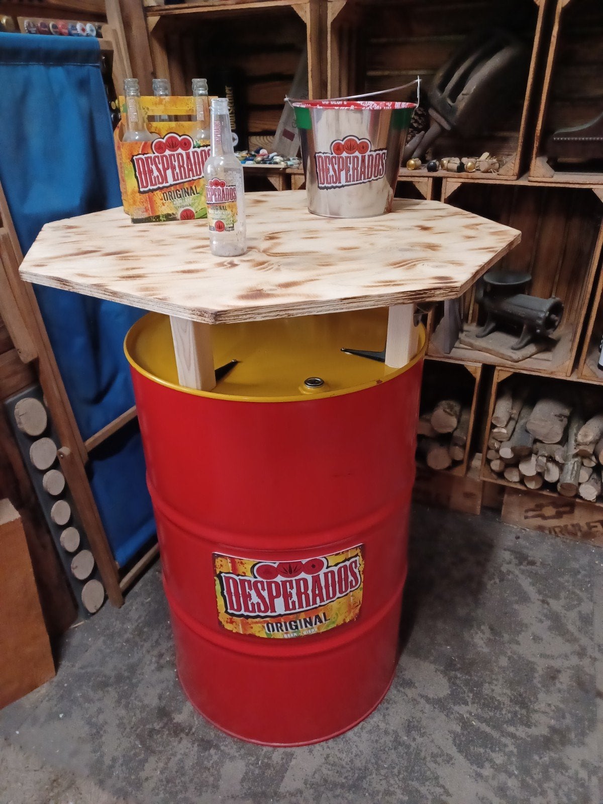 Desperados sta-tafel homemade, Ophalen, 25 tot 50 cm, Rond