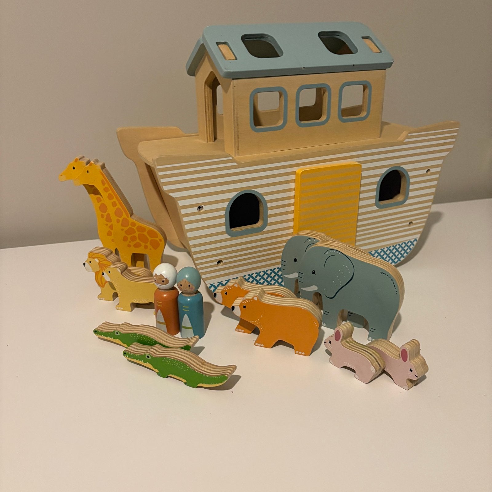 Houten Ark van Noach met Dieren en Poppetjes, Ophalen, Zo goed als nieuw, Overige typen