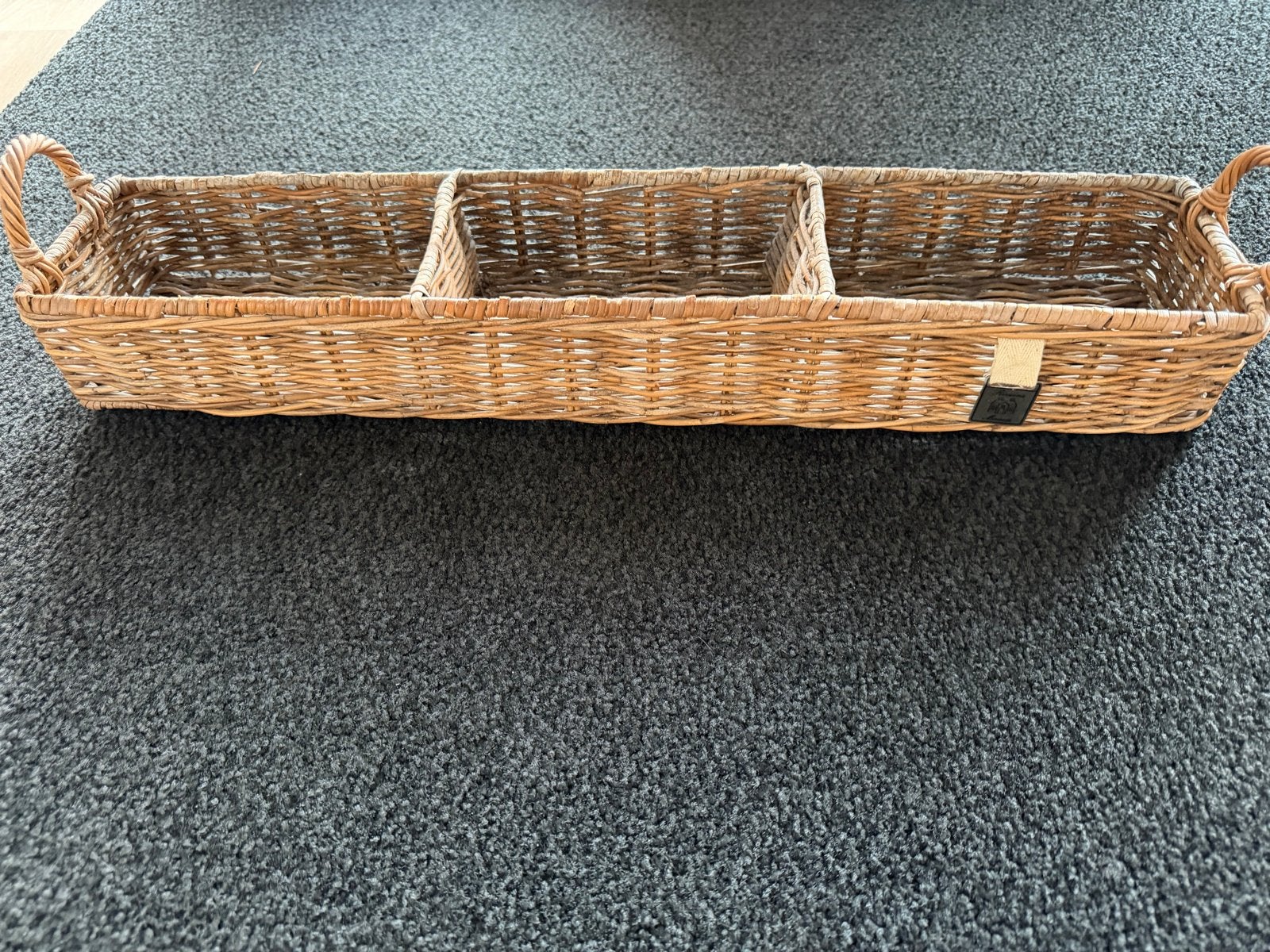 Riviera Maison Mand met 3 vakken - 58 cm, Gebruikt, Gevlochten, Mand, Ophalen of Verzenden