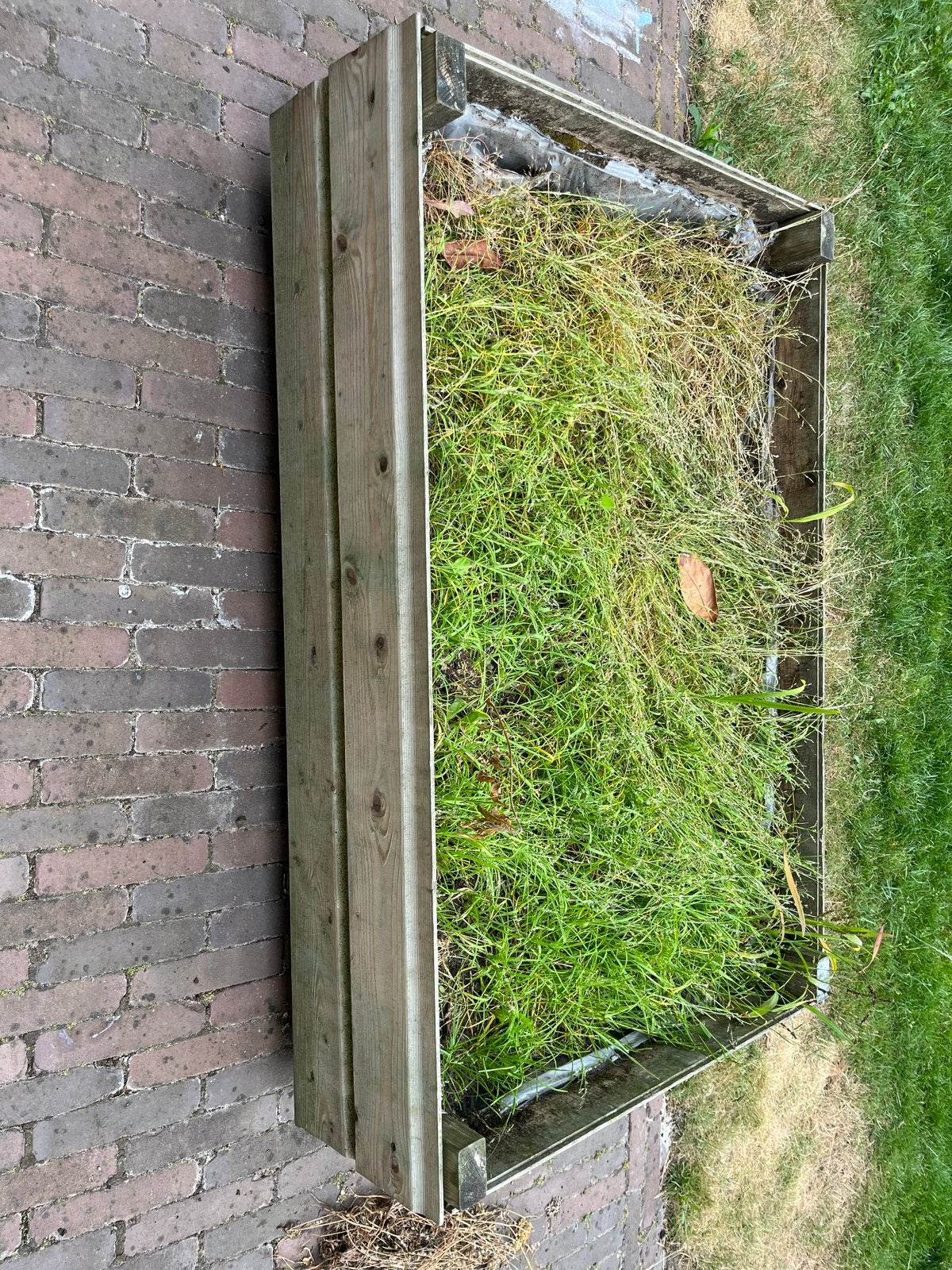 Verrijdbare Houten Moestuinbak - 122x80x34cm, Tuin en Terras, Bloembakken en Plantenbakken, Ophalen, Gebruikt, 100 cm of meer