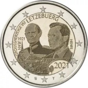 De Speciale 2 Euro LUXEMBURG 2021" Groothertog Jean" in unc., Ophalen of Verzenden, Luxemburg, 2 euro