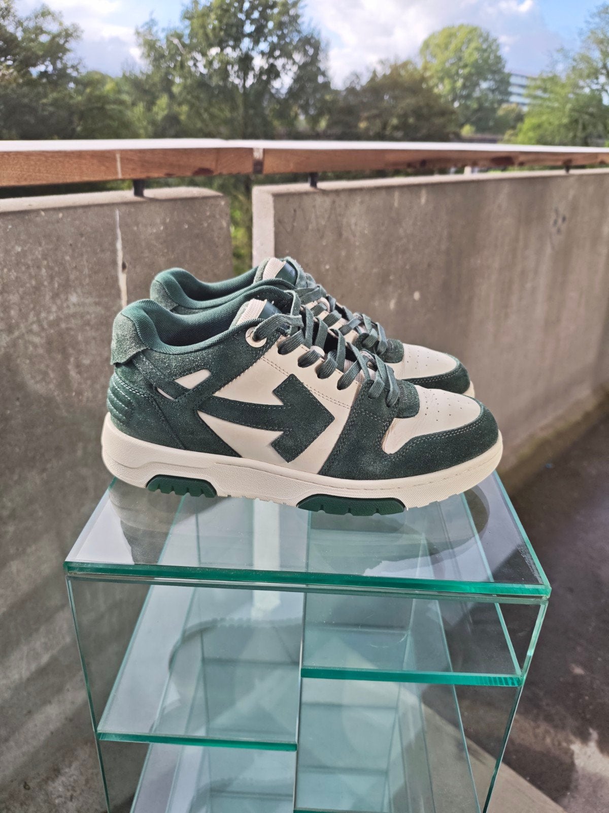 Off-White Out of Office Sneakers Groen/Wit Maat 40, Off-White, Overige kleuren, Ophalen of Verzenden, Sneakers of Gympen