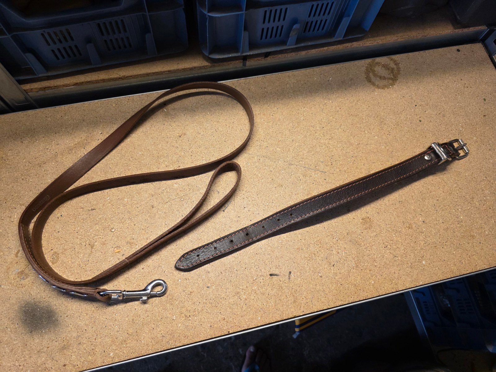 Mooie Doxtasy leren hondenriem met halsband, Dieren en Toebehoren, Ophalen of Verzenden, Gebruikt, Hondenriem