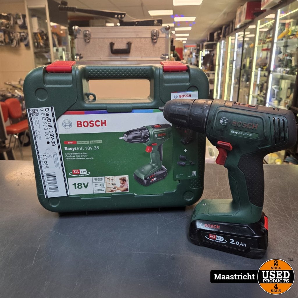 Bosch Easydrill 18V-38 Accu schroefmachine - 1 Accu, Bosch, Gebruikt, Support@bosch.com, Robert Bosch GmbH
Robert-Bosch-Platz 1
70839 Gerlingen-SchillerhÃ¶he
Germany