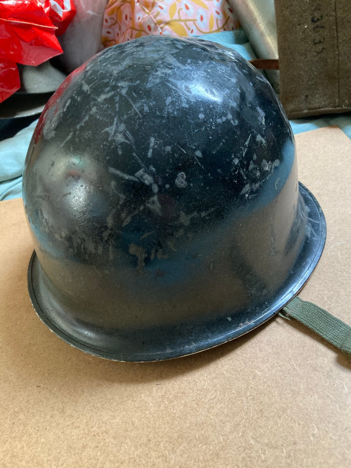 Franse OTAN Helm met binnenhelm - 1953 (lijkt op US M1), Verzamelen, Ophalen of Verzenden, Landmacht, Overige gebieden, Helm of Baret