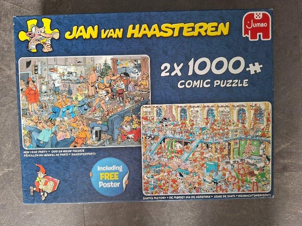 Jan v Haasteren: Oude&Nieuw Feestje/Fabriek van de Kerstman, Ophalen of Verzenden, 500 t/m 1500 stukjes, Zo goed als nieuw, Legpuzzel