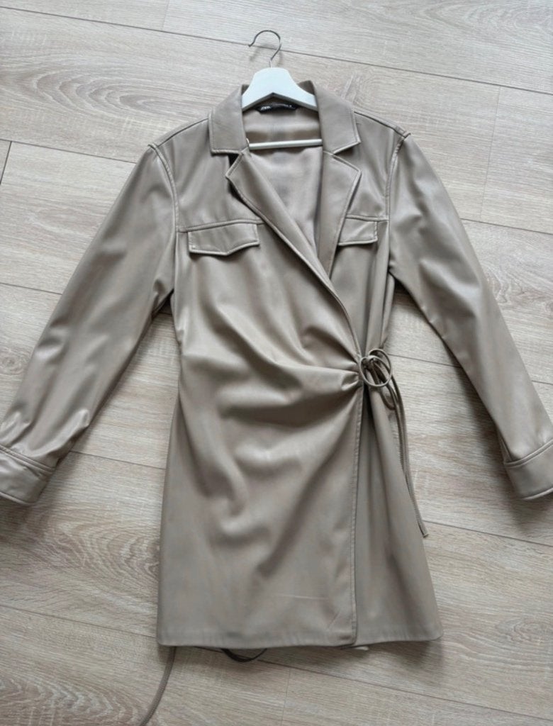 Leren jurkje Zara, Kleding | Dames, Maat 38/40 (M), Zara, Ophalen of Verzenden, Zo goed als nieuw