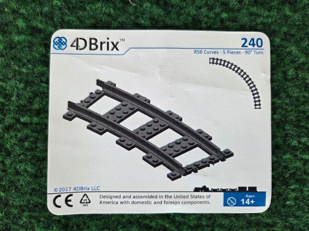 4D Brix Bocht R56 voor Lego treinrails, MOC (eigen creatie), Overige thema's, Lego, Nieuw