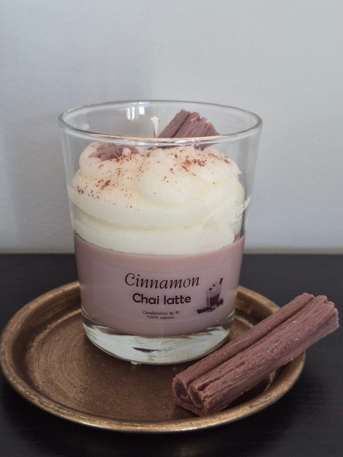 Cinnamon chai latte kaars. Nieuw!, Ophalen of Verzenden, Nieuw, Bruin, Kaars