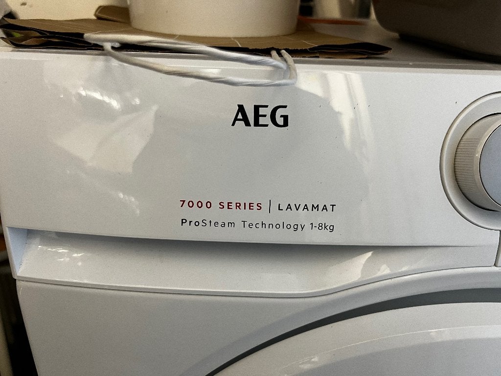 Wasmachine AEG, Ophalen, Bovenlader, Zo goed als nieuw, 85 tot 90 cm