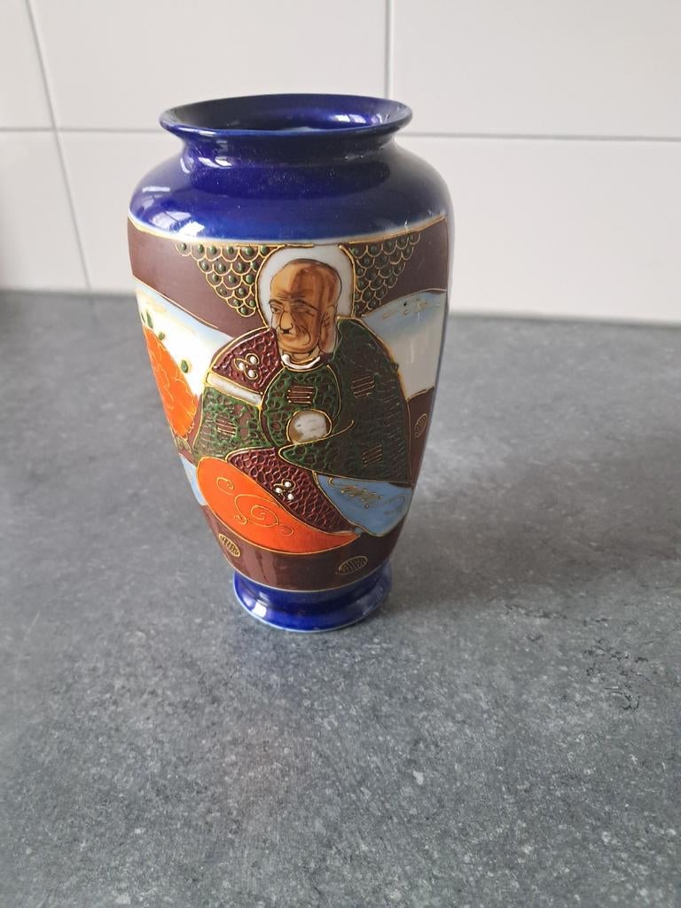 Japanse vaas met figuren, Ophalen of Verzenden