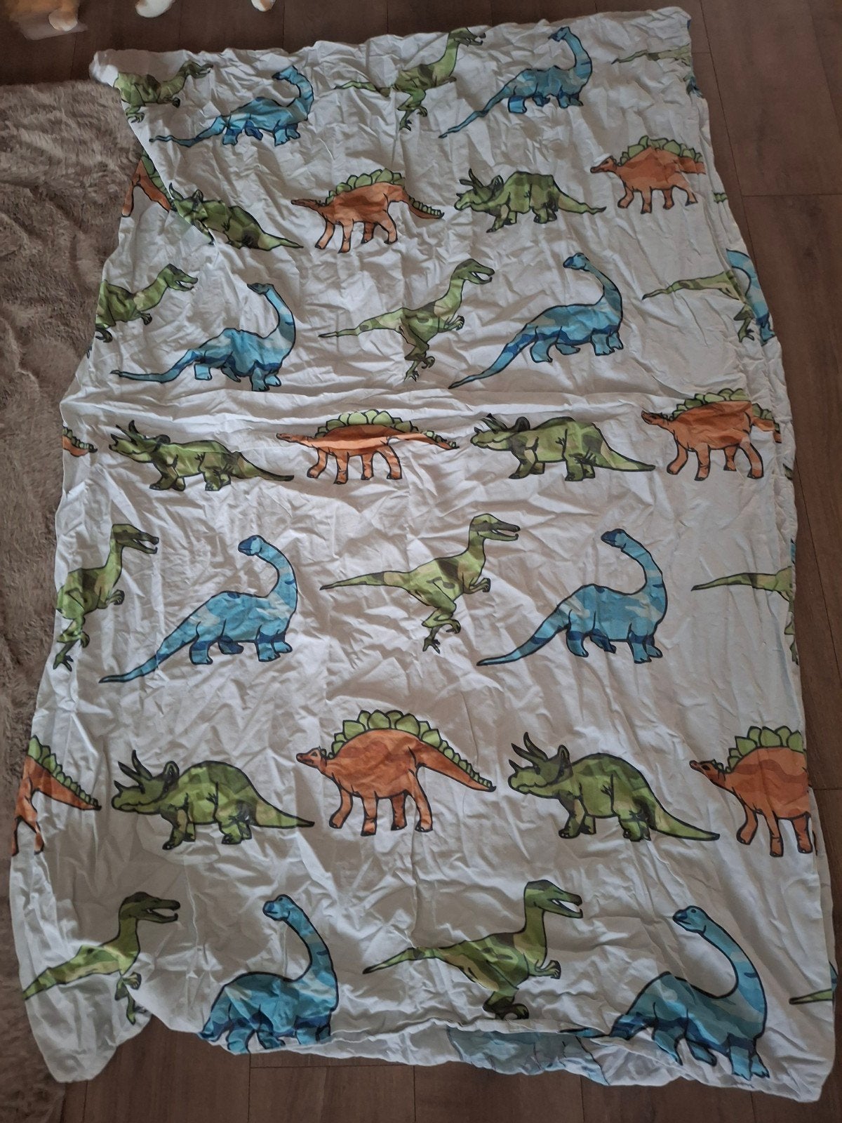 Dino dekbedovertrek 140x200, Blauw, Ophalen of Verzenden, Jongetje, Dekbedovertrek