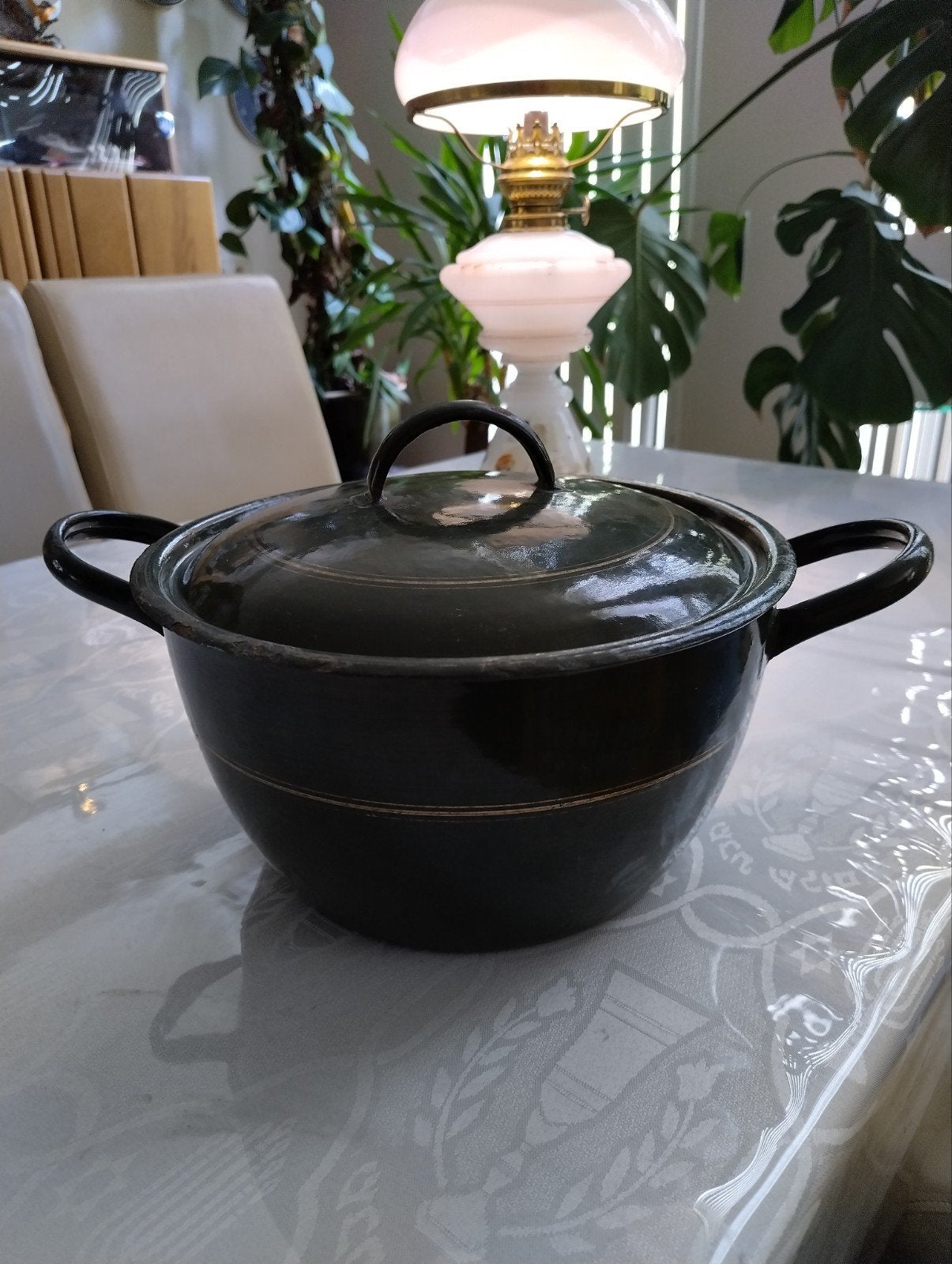 Emaille pan met deksel - Vintage kookpot, Ophalen of Verzenden