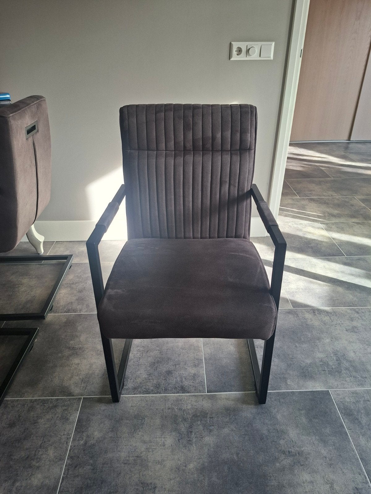 Dantero antraciet grijze stoelen, Ophalen, Gebruikt, Bruin, Stof