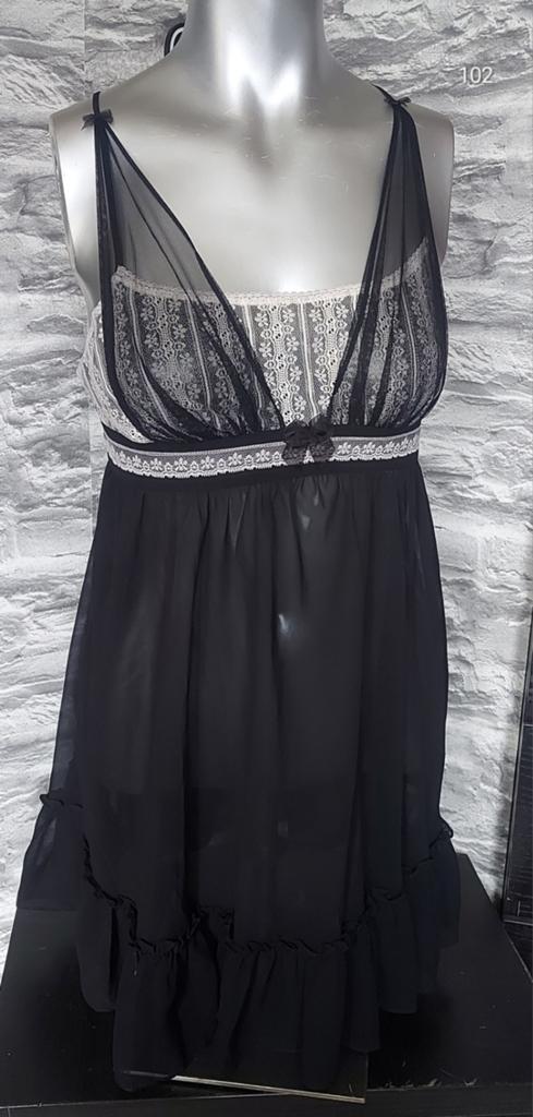 Sexy zwarte babydoll  met kant M, Ophalen of Verzenden, Zwart, Nachtkleding